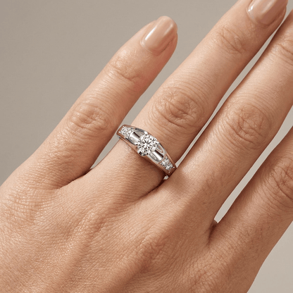 Classic Rose Gold Zirconia Solitaire Ring by Rose & Oliver - product image 4