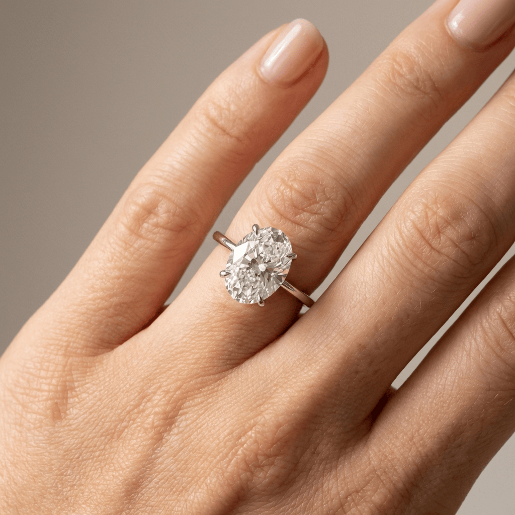 Oval Diamond Solitaire Ring by Rose & Oliver - product image 4