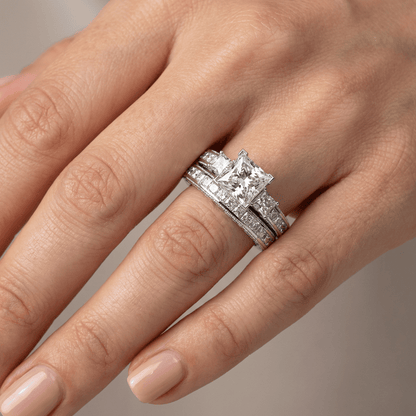 Silver Square Diamond Pave Ring by Rose & Oliver - product image 2
