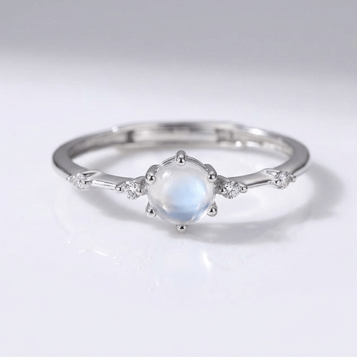 Silver Moonstone Vintage Ring - (Adjustable) by Rose & Oliver - product image 1