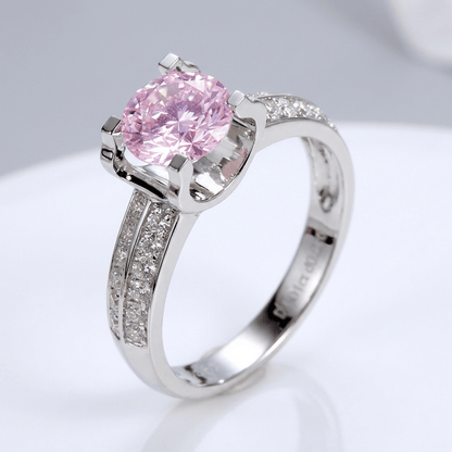 Silver Round Diamond Pave Solitaire Ring - (Adjustable) by Rose & Oliver - product image 3