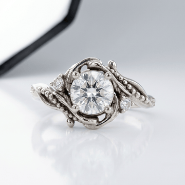 Silver Diamond Ornate Vintage Ring by Rose & Oliver - product image 1