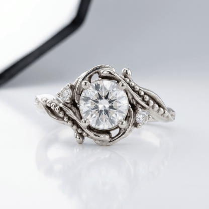 Silver Diamond Ornate Vintage Ring by Rose & Oliver - product image 1