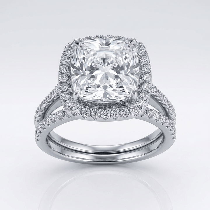 Silver Square Zirconia Halo Ring by Rose & Oliver - product image 1