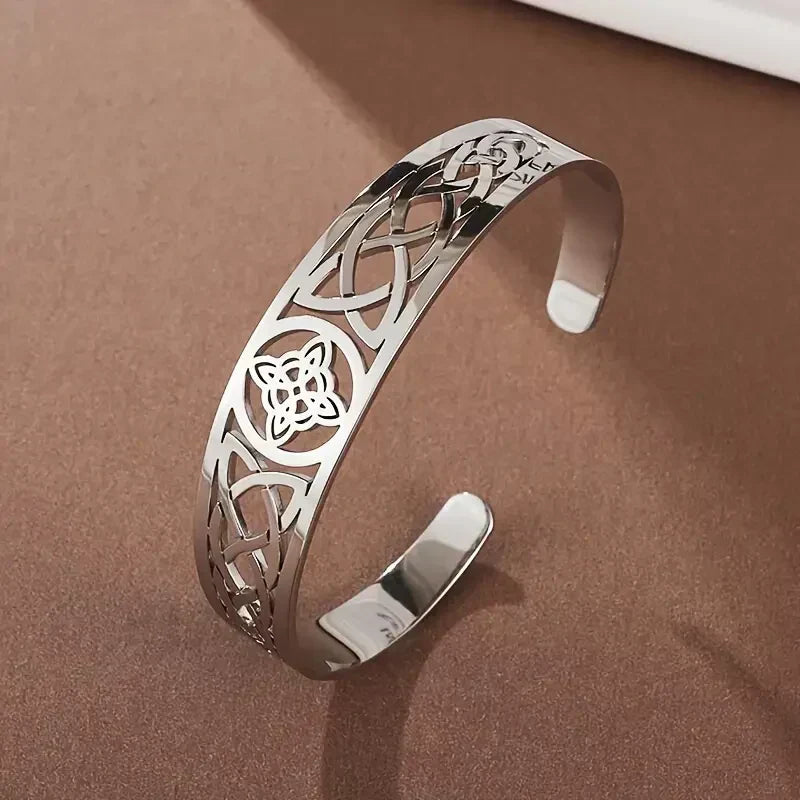 Exquisite Open Silver Hollow Bracelet | White Gold by Rose & Oliver - product image 1