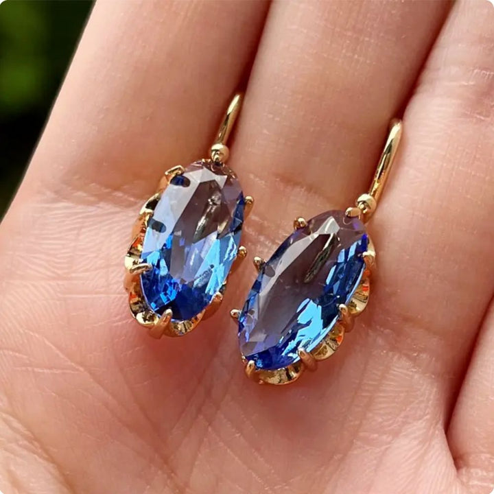 Golden Blue Bloom Earrings by Rose & Oliver - product image 1