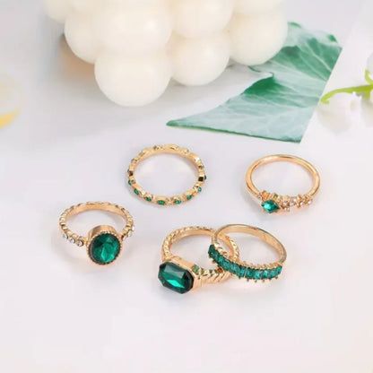 Zarina Exquisite Emerald Gold Ring Set by Rose & Oliver - product image 2